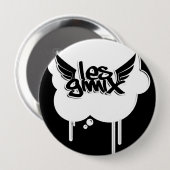 Les Gimixの白い泡ボタン 缶バッジ (正面&裏面)