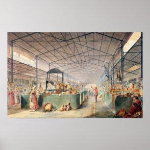 Les Halles 1835年のインテリア ポスター