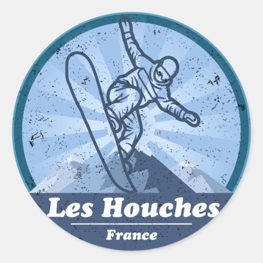 Les Houches Station de ski - Snowboard ラウンドシール (正面)