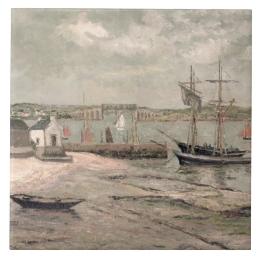 Les HuitrieresのLa Trinite-Sur-Mer、モルビアン1912年 タイル (正面)