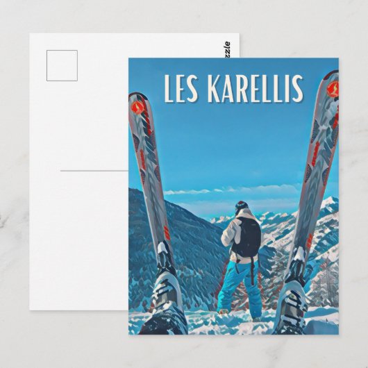 Les Karellis Station de ski  ポストカード (正面/裏面)