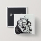 Les Mangeursのd'Huitres 1825年 缶バッジ (正面&裏面)