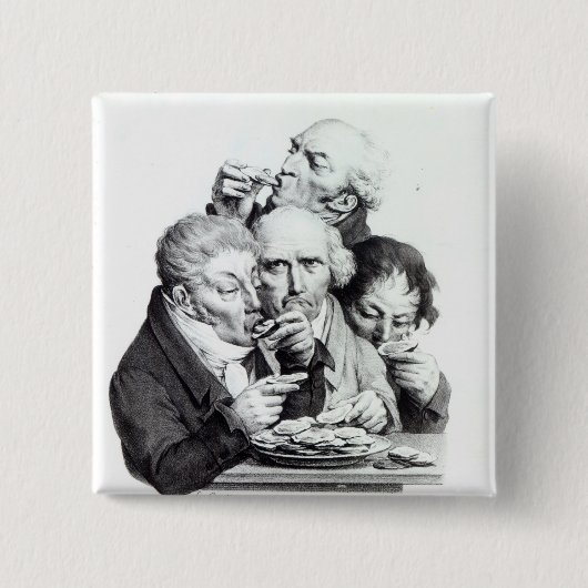 Les Mangeursのd'Huitres 1825年 缶バッジ (正面)