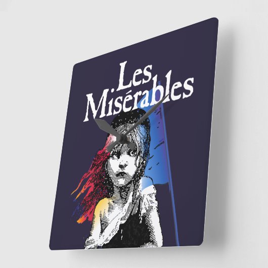 LES MISÉRABLES スクエア壁時計 (傾斜)
