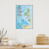 Les nations celtiques : carte, drapeaux et langues ポスター (キッチン)