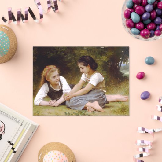 Les Noisette:ハゼルナッツを集める若い女の子 アクリル招待状 (インサイチュ (お祝い))