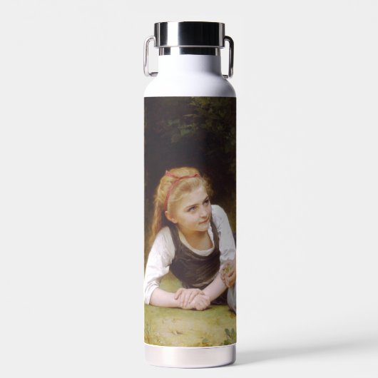 Les Noisette:ハゼルナッツを集める若い女の子 ウォーターボトル (正面)