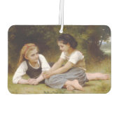 Les Noisette：ハゼルナッツを集める若い女の子 カーエアーフレッシュナー (裏面)