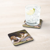 Les Noisette:ハゼルナッツを集める若い女の子 コースター (右側)