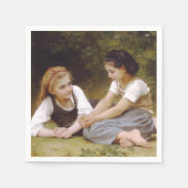 Les Noisette：ハゼルナッツを集める若い女の子 スタンダードカクテルナプキン (正面)