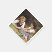 Les Noisette：ハゼルナッツを集める若い女の子 スタンダードカクテルナプキン (角)