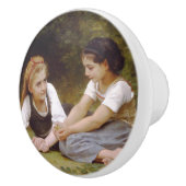 Les Noisette：ハゼルナッツを集める若い女の子 セラミックノブ (右)