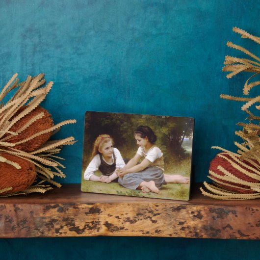 Les Noisette:ハゼルナッツを集める若い女の子 フォトプラーク (側面)