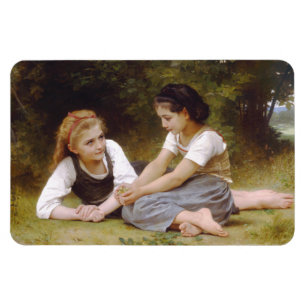 Les Noisette:ハゼルナッツを集める若い女の子 マグネット