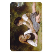 Les Noisette：ハゼルナッツを集める若い女の子 マグネット (縦)