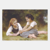 Les Noisette：ハゼルナッツを集める若い女の子 ラッピングペーパーシート (正面2)