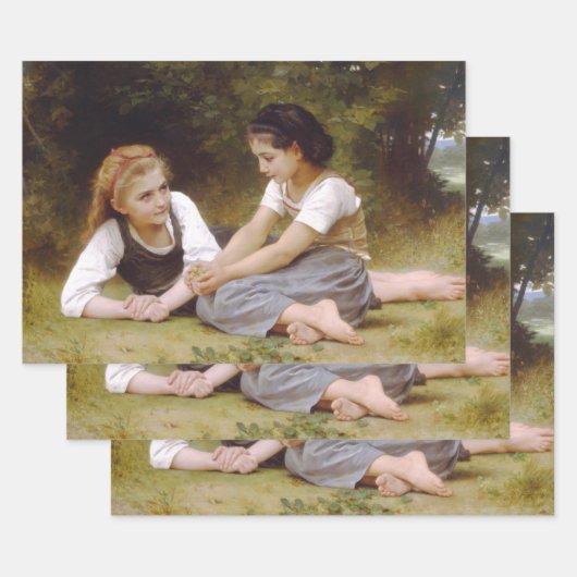 Les Noisette：ハゼルナッツを集める若い女の子 ラッピングペーパーシート (セット)