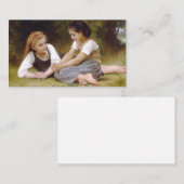 Les Noisette：ハゼルナッツを集める若い女の子 名刺 (正面/裏面)