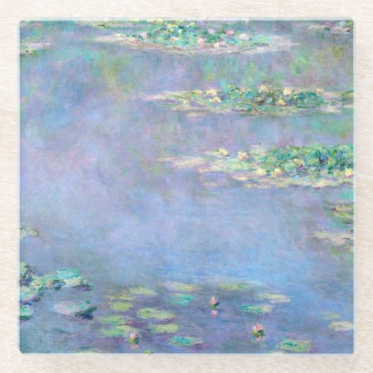 Les Nympheasのスイレン ガラスコースター (正面)