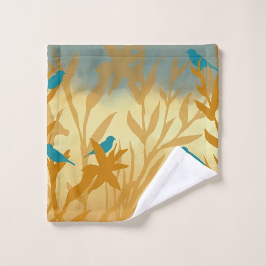 Les oiseaux bleus バスタオルセット (ウォッシュタオル)