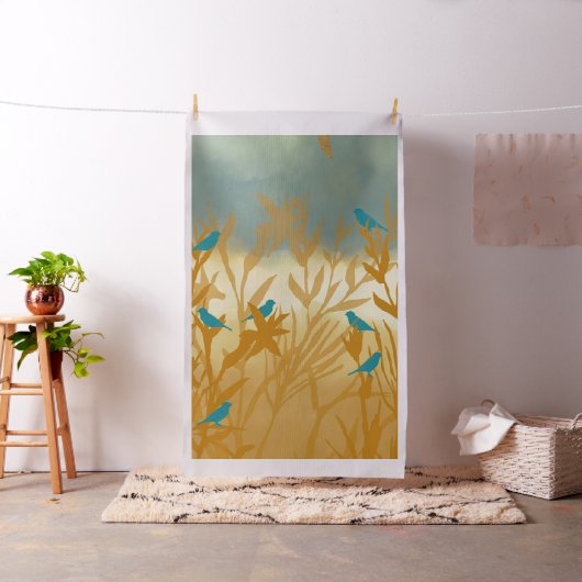 Les oiseaux bleus ファブリック (インサイチュ)