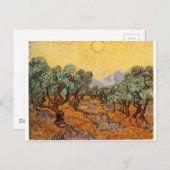 Les oliviers de Vincent Vanゴッホ(オリーブの木) ポストカード (正面/裏面)