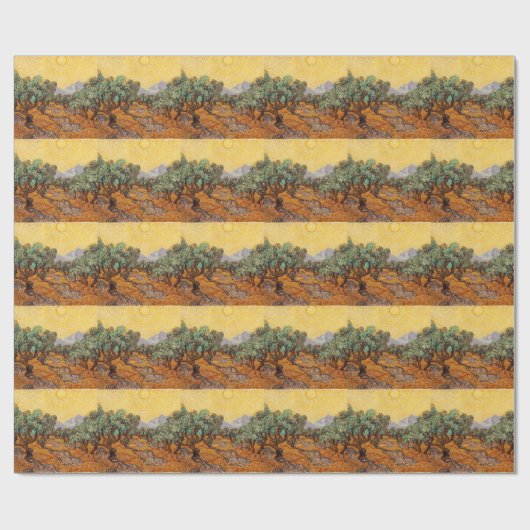 Les oliviers de Vincent Van Gogh (Olives trees) ラッピングペーパー (フラット)