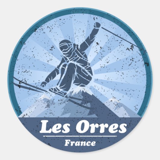 Les Orres Station de ski - Skieur ラウンドシール (正面)