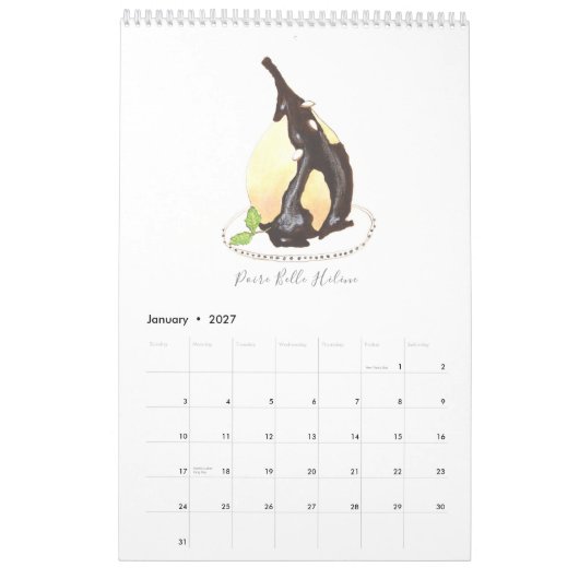 Les Pâtisseries Françaises Calendar カレンダー (1月 2027)