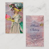 Les PetitsのGateauxのMarieアントワネットのカップケーキ及び鳥 名刺 (正面/裏面)