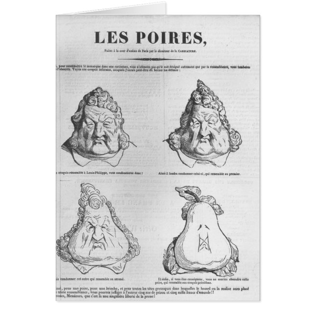 Les Poiresの王のルイPhilippe風刺漫画 (正面)