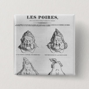 Les Poiresの王のルイPhilippe風刺漫画 缶バッジ