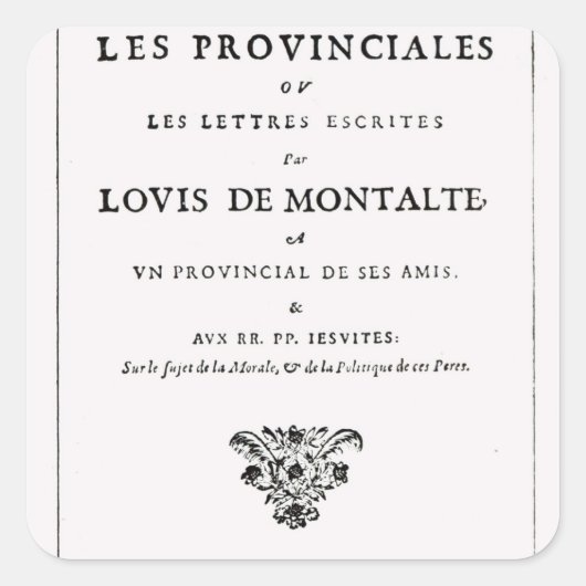 Les Provinciales' by Blaies Pascal スクエアシール (正面)