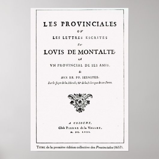 Les Provinciales' by Blaies Pascal ポスター (正面)