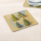 Les quatres variétés de sapins, botanique. スクエアペーパーコースター (アングル)