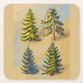 Les quatres variétés de sapins, botanique. スクエアペーパーコースター (正面)