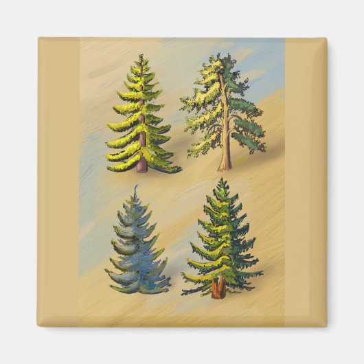 Les quatres variétés de sapins, botanique. マグネット (正面)
