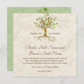 Les racines d'arbre de remous Antiqued le mariage 招待状 (正面/裏面)