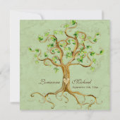 Les racines d'arbre de remous Antiqued le mariage 招待状 (裏面)