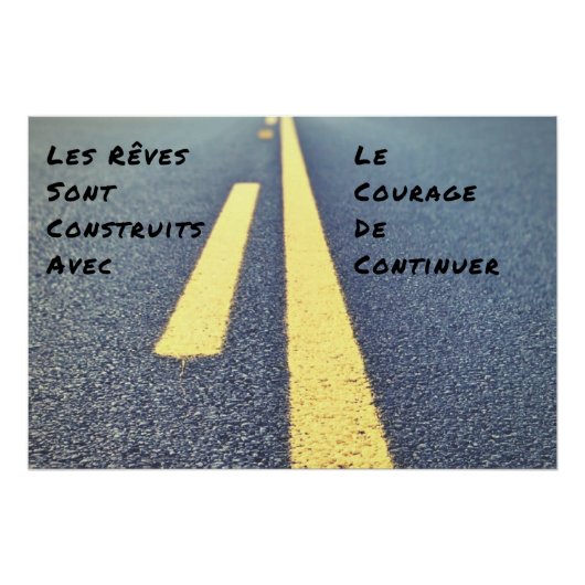 "Les Rêves" Affiche Murale Citation Positive ポスター (正面)