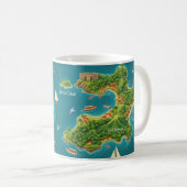 Les Saintes – Illustrated Island Map コーヒーマグカップ (正面右)