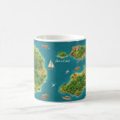 Les Saintes – Illustrated Island Map コーヒーマグカップ (中央)