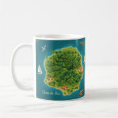 Les Saintes – Illustrated Island Map コーヒーマグカップ (左)