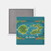 Les Saintes – Illustrated Island Map マグネット (正面/裏面)