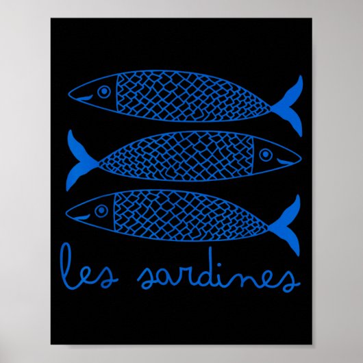 Les Sardines Tinned Fish Retro Graphic For Men Wom ポスター (正面)