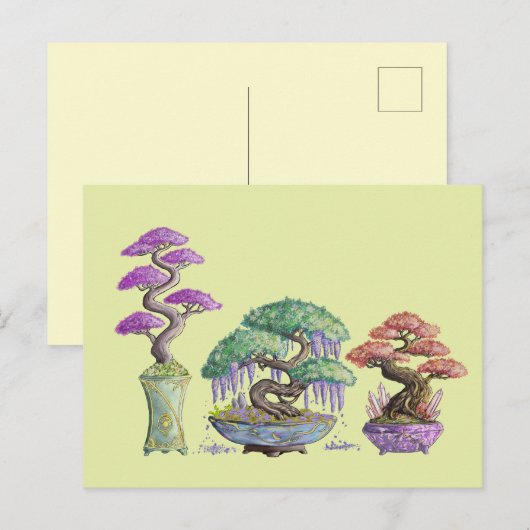 Les trois vases bonzaïs couleurs. ポストカード (正面/裏面)