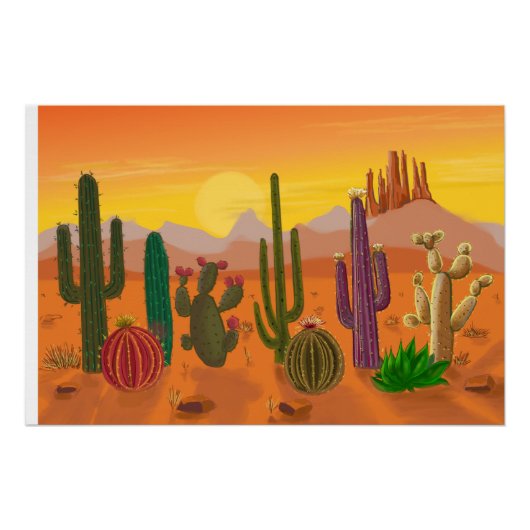 Les variétés de cactus complète, plantes piquantes ポスター (正面)