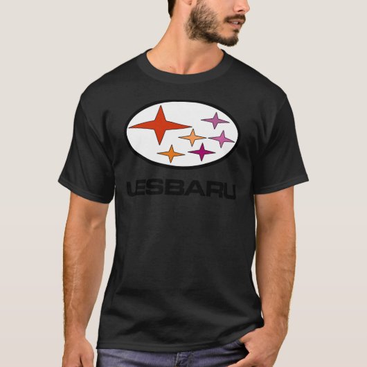 Lesbaru - Lesbian Car Logo Sticker Tシャツ (正面)