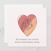 Lesbianカップルのオンラインアートハートとメッセージ シーズンカード (正面/裏面)