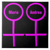 Lesbian愛好家のカスタマイズ可能なタイル タイル (正面)